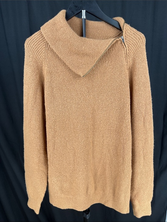 Nordstrom Sweaters - Nordstrom Baby Alpaca Wool Blend Camel Ribbed Zip Collar Sweater